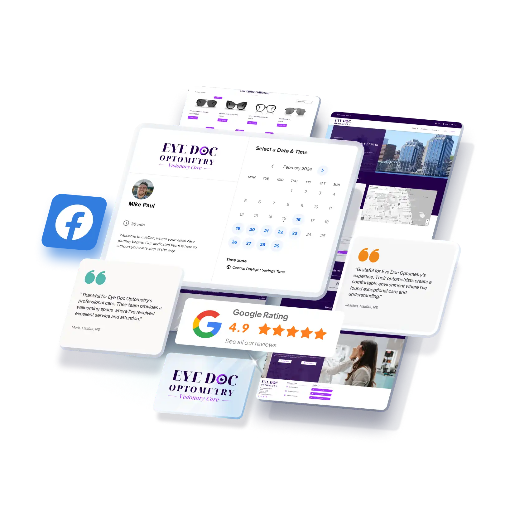 Optiimus optometry website design eye doctor